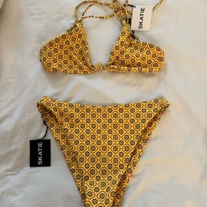 Skatie Kauai Yellow Bikini Set, Sarah top (S) & Kelly bottom (M). New with tags.